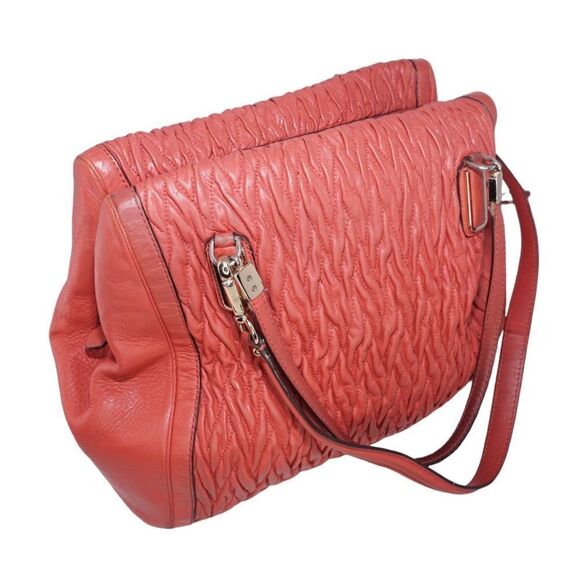 Coach Limited Edition Madison Gathered Twist Leather Bag in Vermillion O… - Picture 5 of 10